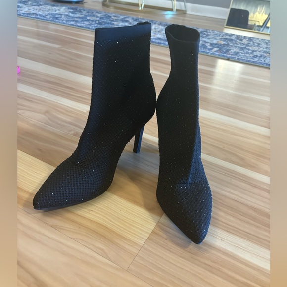 Mia Mercy Black Rhinestone Bootie Size 7.5 New - Picture 8 of 11